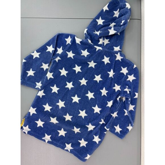 Mini Boden youth 5-6 blue star hooded terry cover up towel pullover - Picture 6 of 6